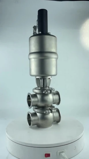 Hygienic Stainless Steel Clamped Flow Diversion Reversing Valve with Pneumatic Actuator