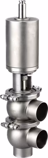 Hygienic Stainless Steel Clamped Flow Diversion Reversing Valve with Pneumatic Actuator